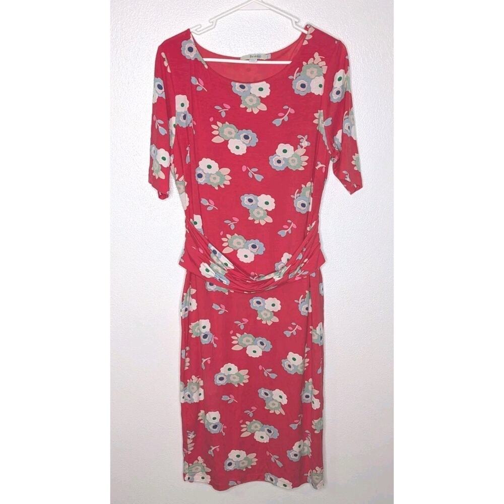 BODEN Terese Jersey Midi Dress in Poppy Red Oriental Paradise US 12L